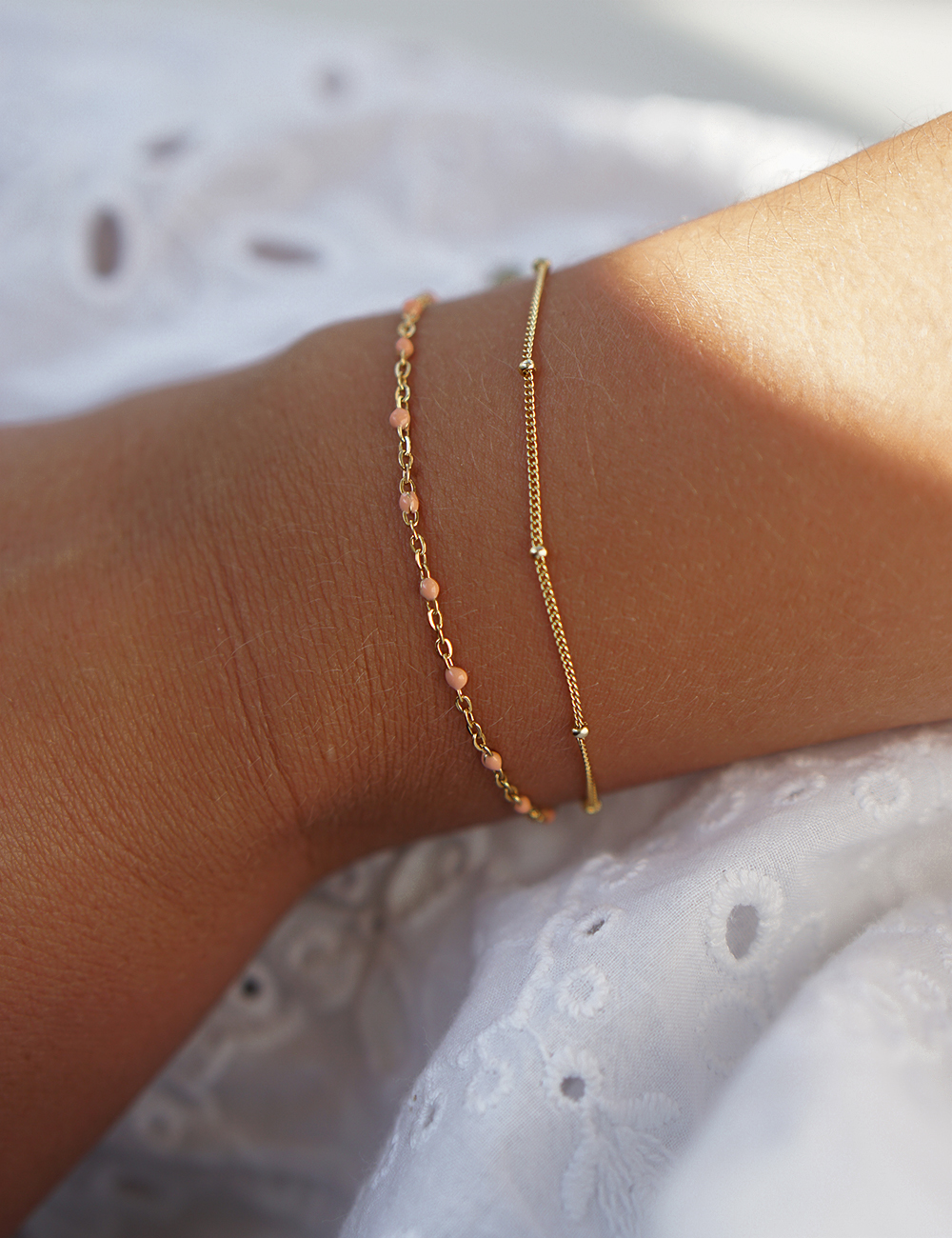 Coline rosa – Guld armbånd