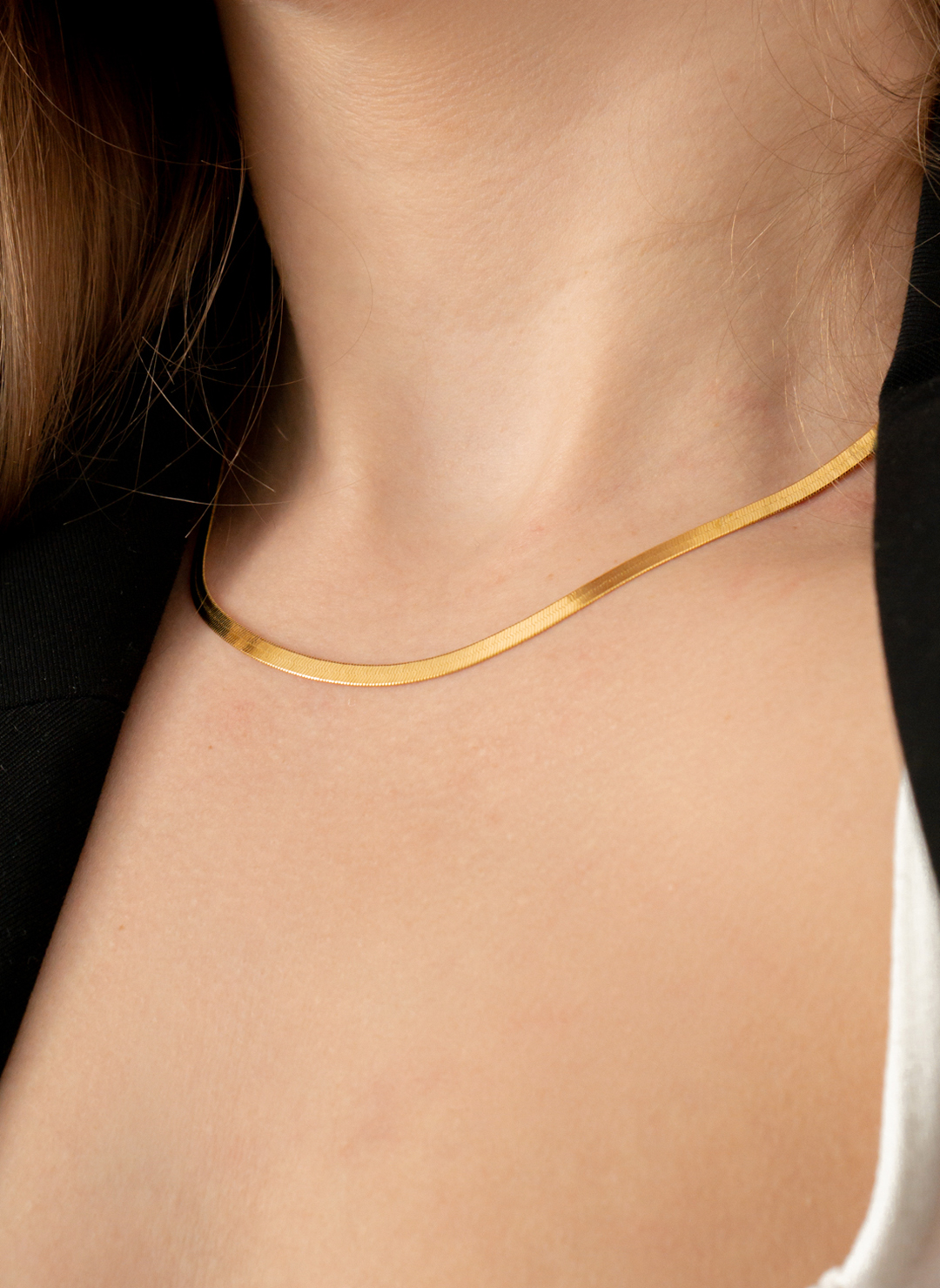 Caroline 4 mm – Guld halskæde