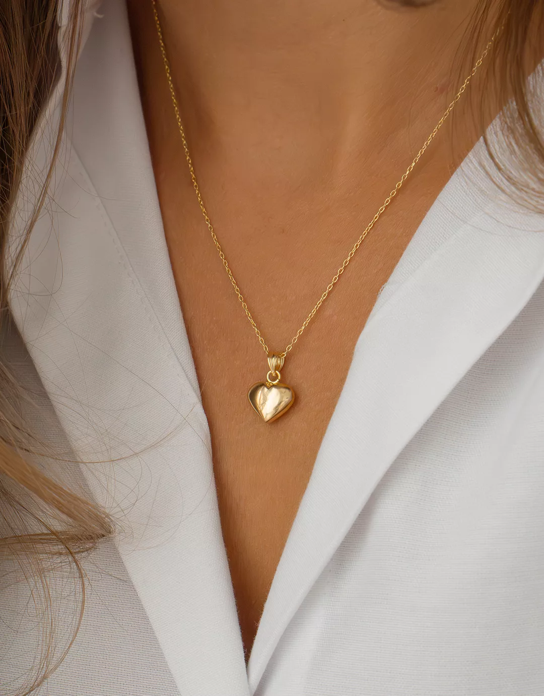 Simple heart - Guld hjerte halskæde